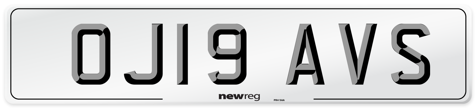 OJ19 AVS Number Plate from New Reg